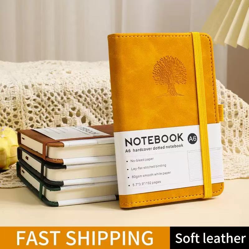 Journal Leather Hardcover - Carnet A6 portable à couverture rigide