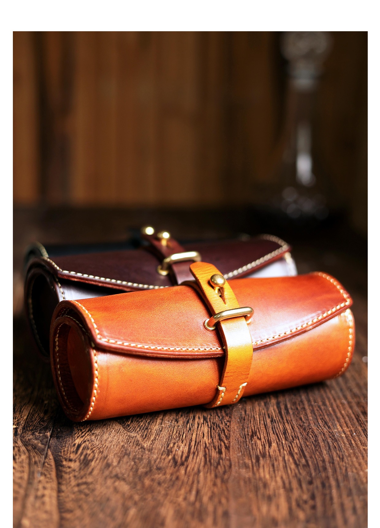 Tan Stationery & Office Supply - Étui à lunettes Vintage en cuir
