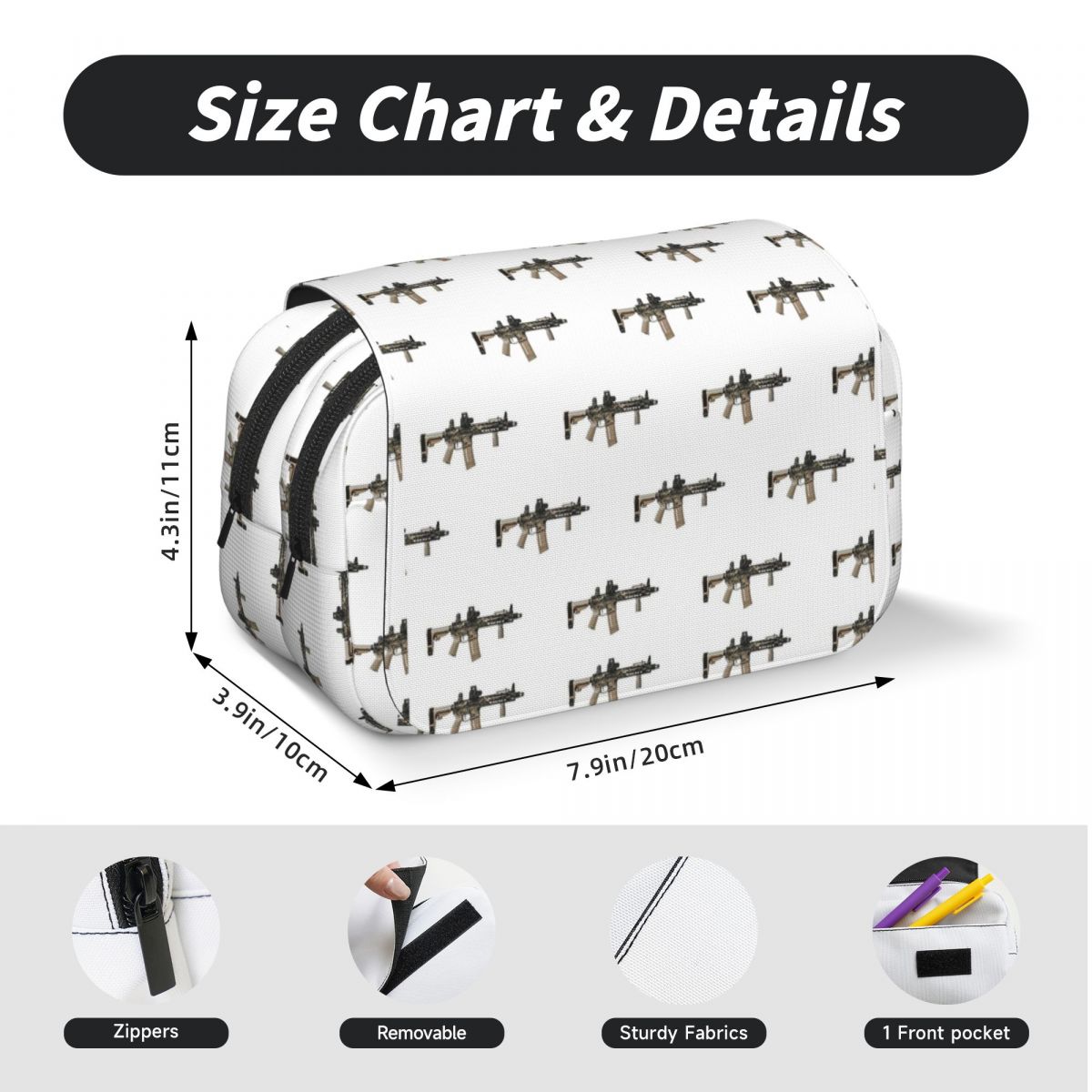 Trousse à crayons blanche moti - Tan Stationery & Office Supply avis et prix