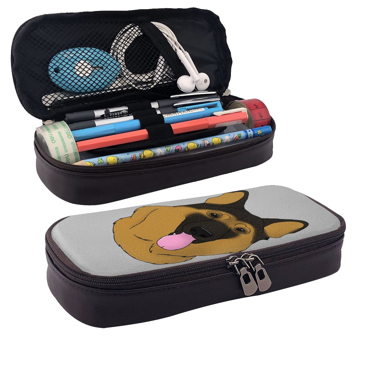 Étui à crayons en cuir noir et - Tan Stationery & Office Supply avis et prix